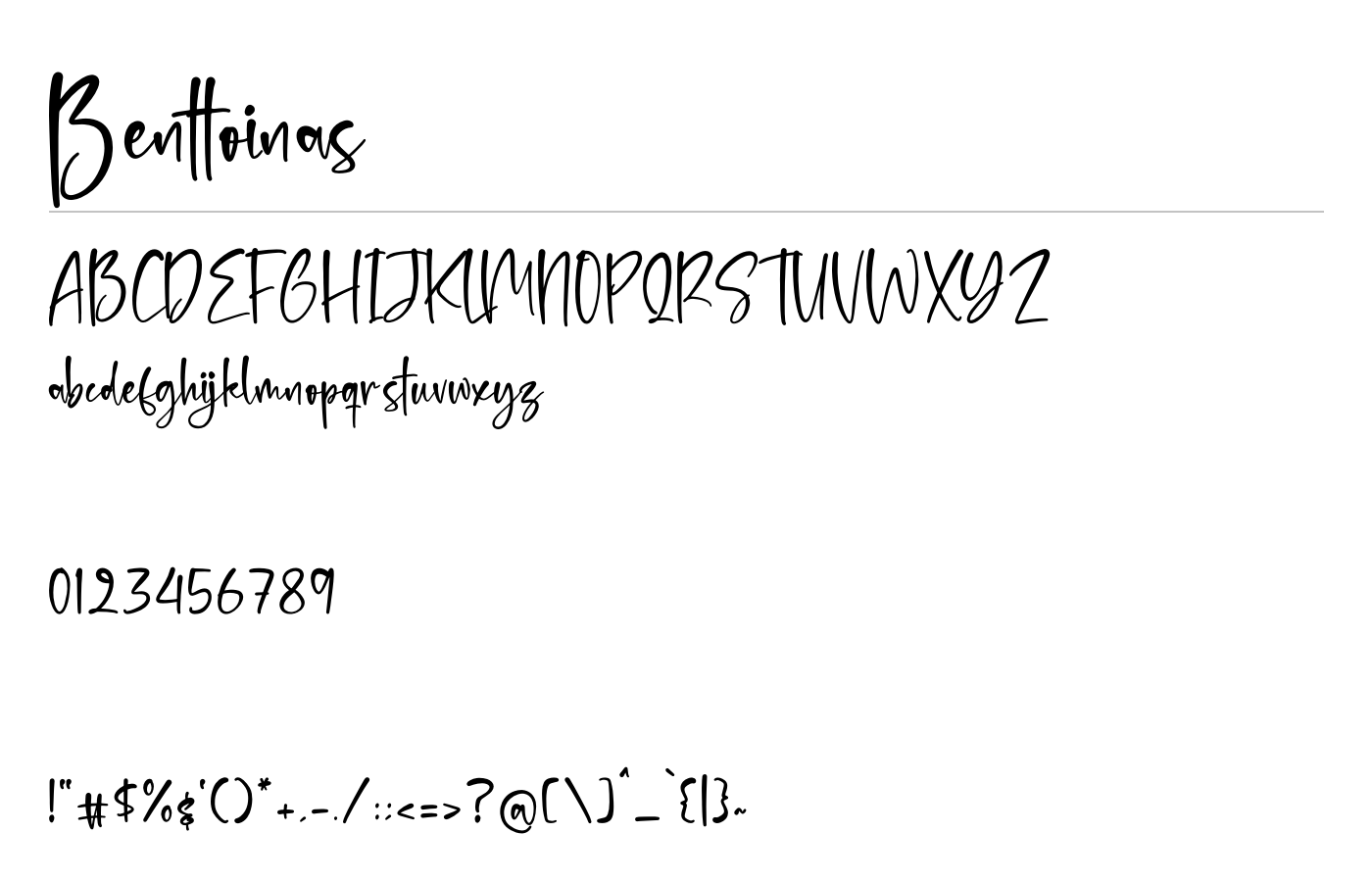 Benttoinas Font preview