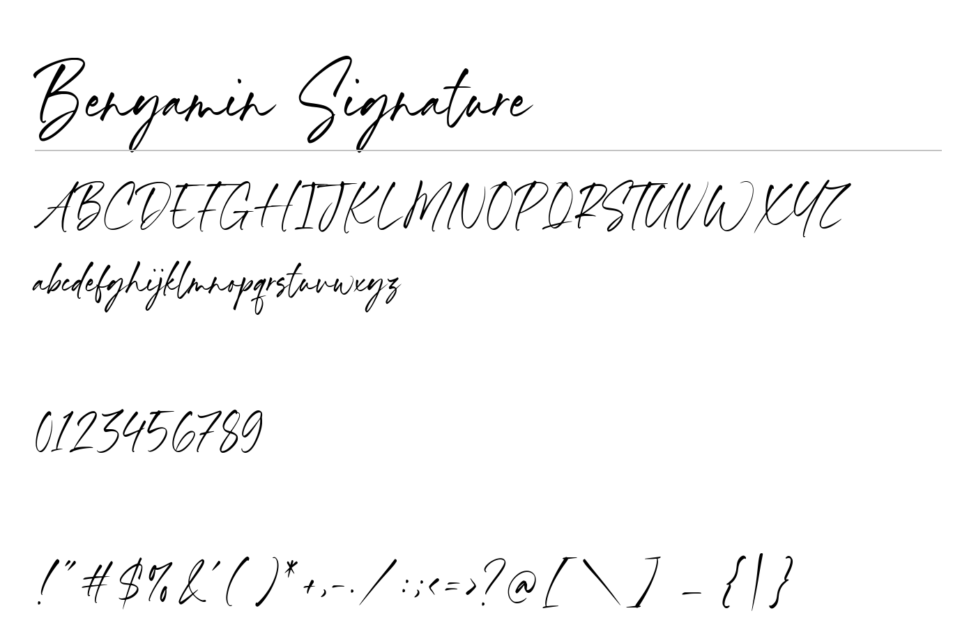 Benyamin Signature Font preview