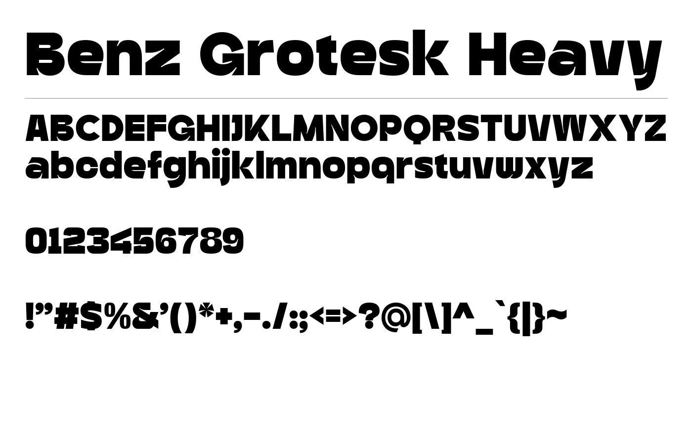 Benz Grotesk Font preview