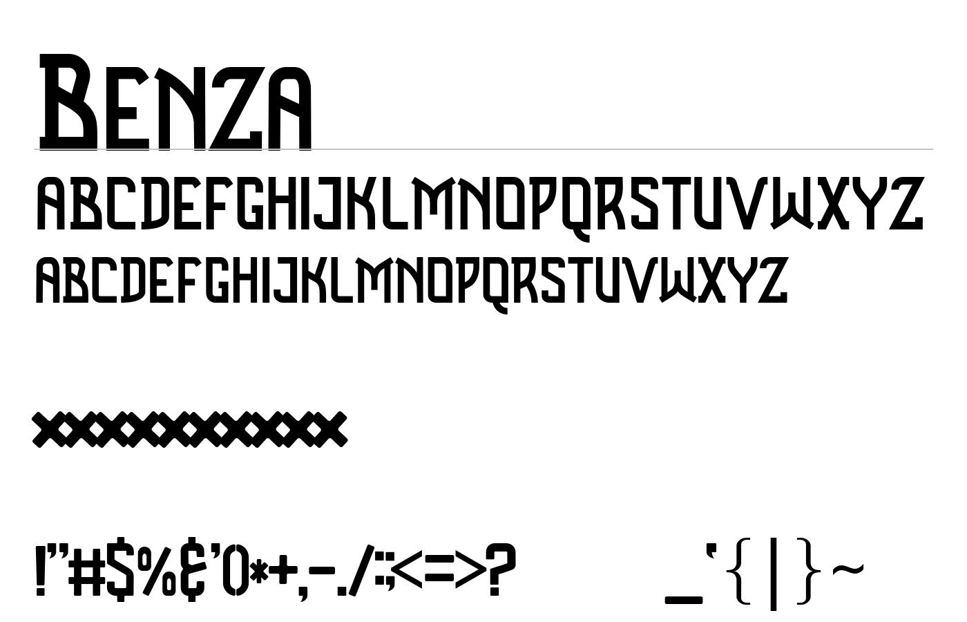 Benza Font preview
