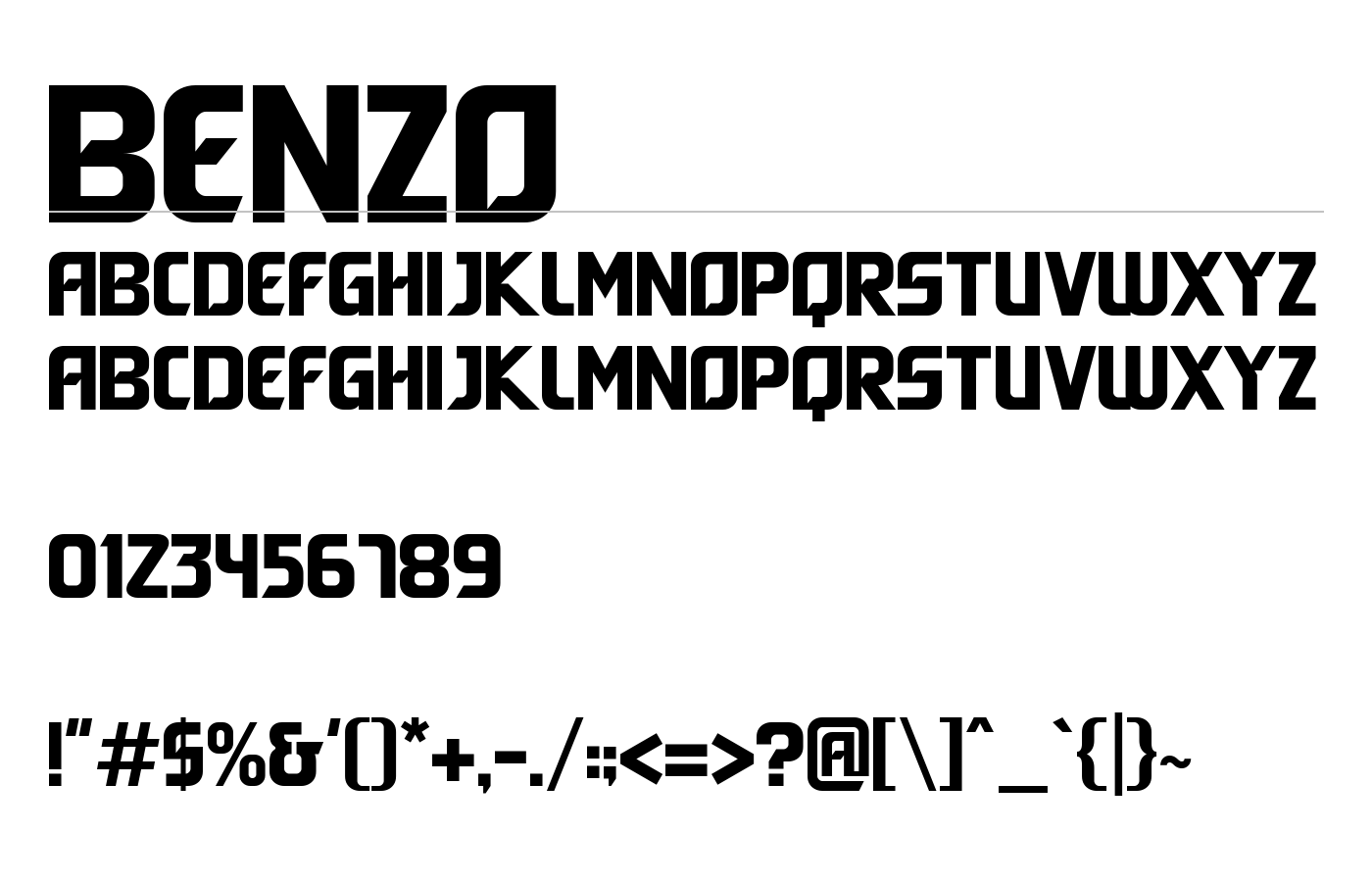 Benzo Font preview