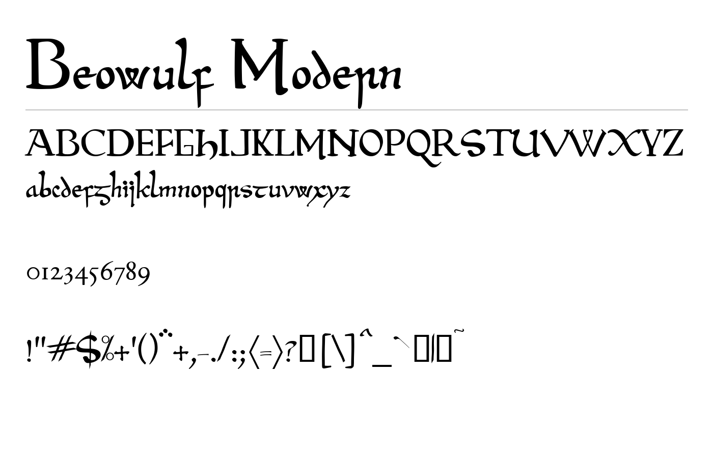 Beowulf Modern Font preview