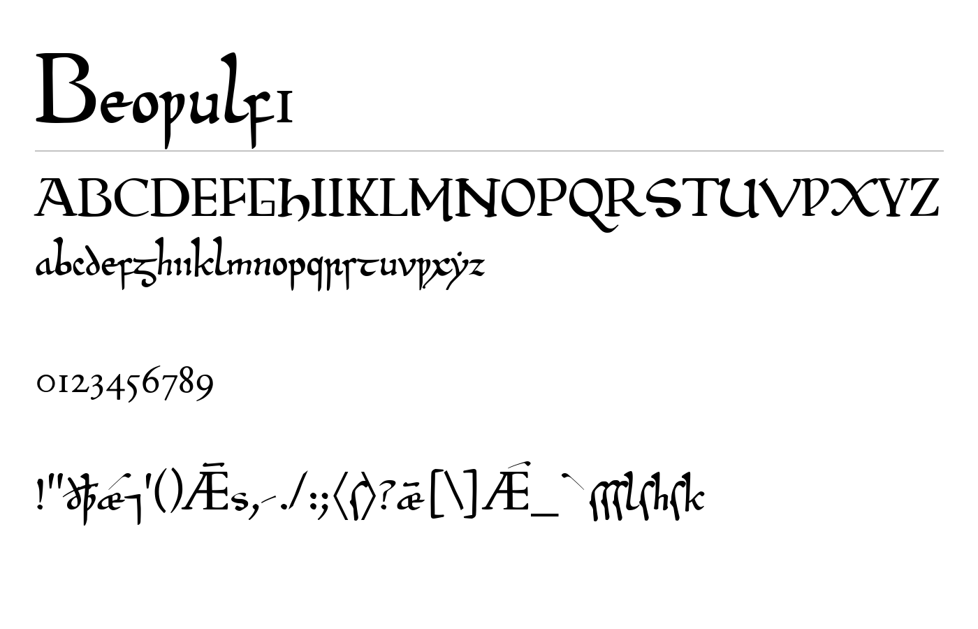 Beowulf1 Font preview