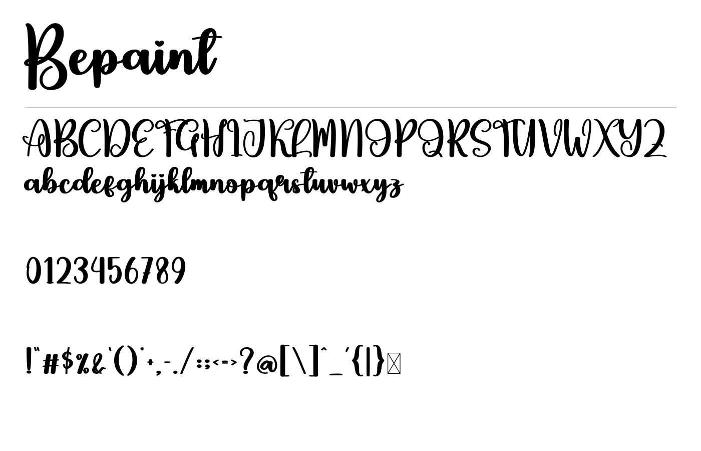 Bepaint Font preview