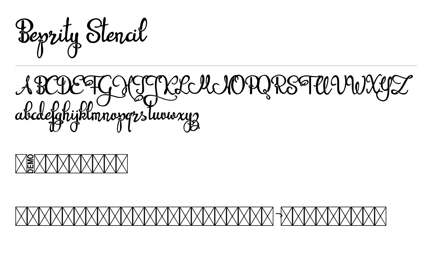 Beprity Stencil Font preview