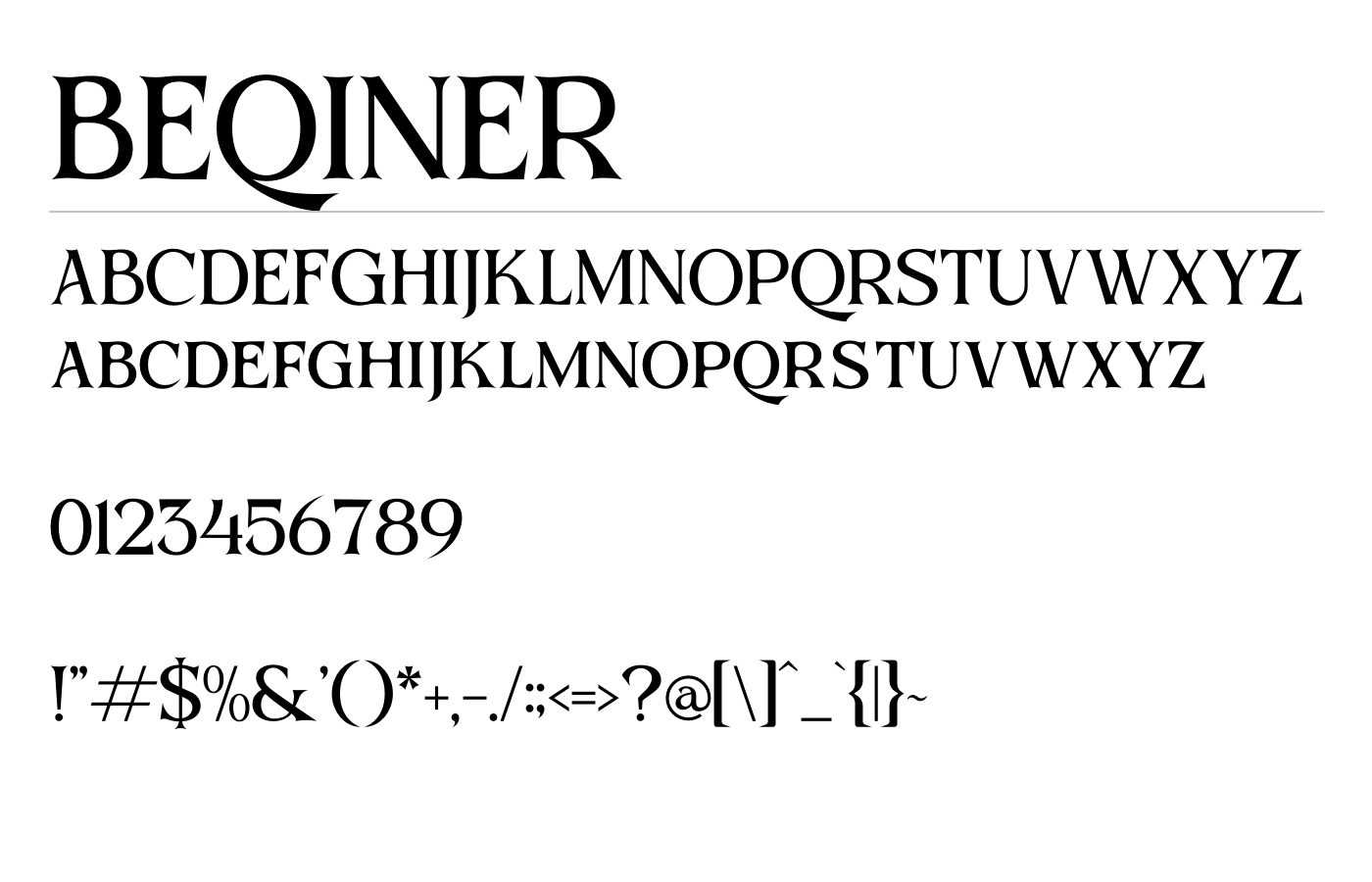 BEQINER Font preview
