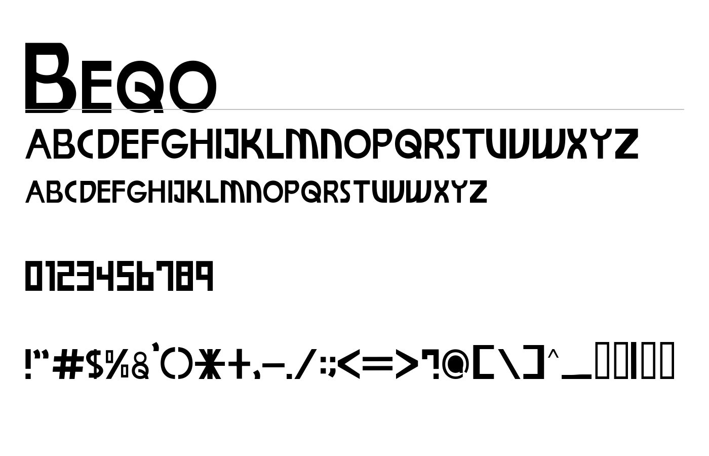 Beqo Font preview