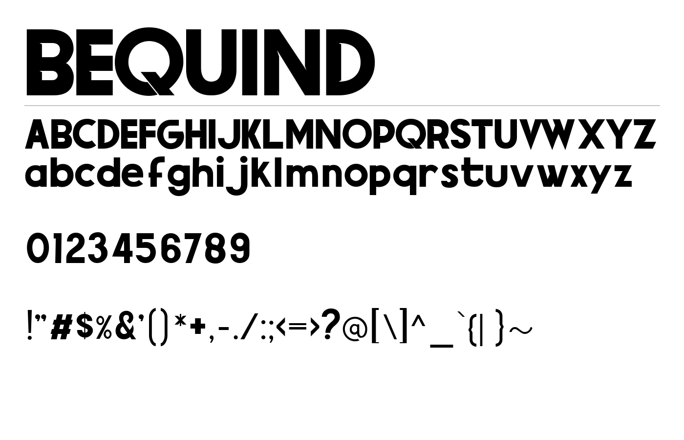 BEQUIND Font preview