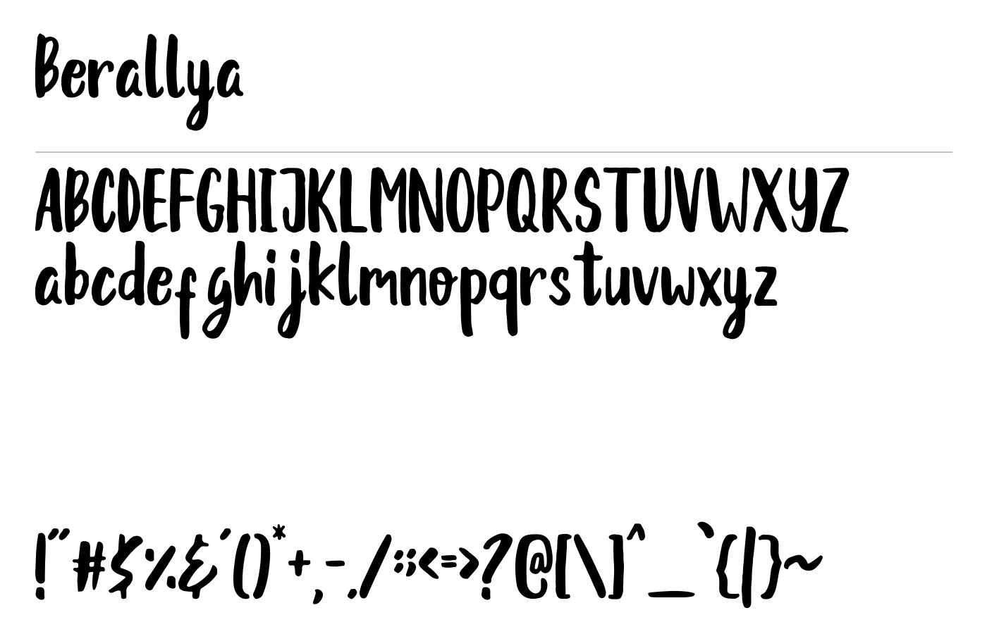 Berallya Font preview