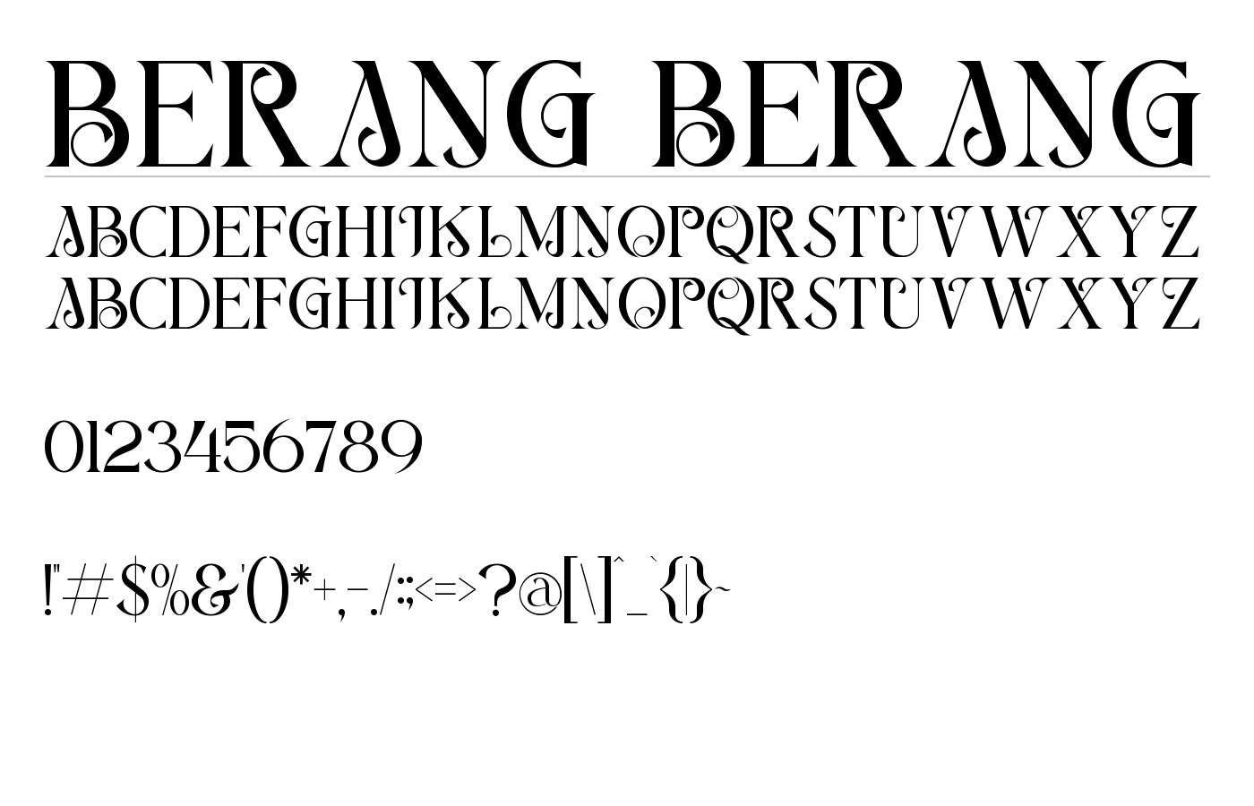 BERANG BERANG Font preview