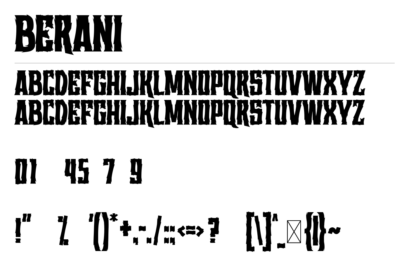 Berani Font preview