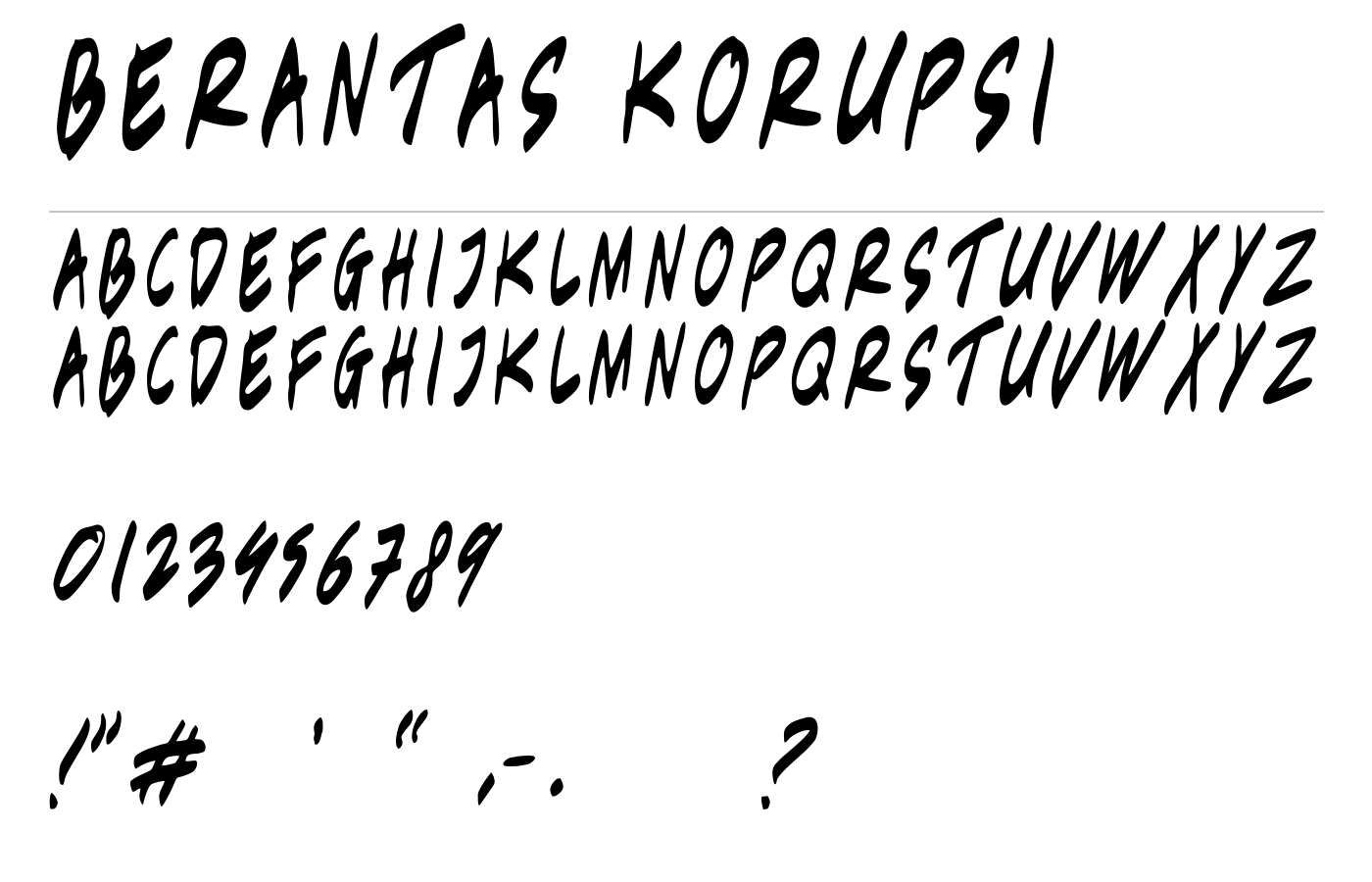 Berantas Korupsi Font preview