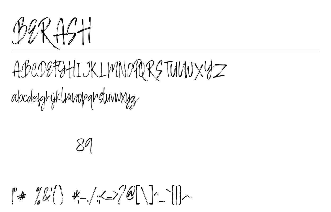 BERASH Font preview