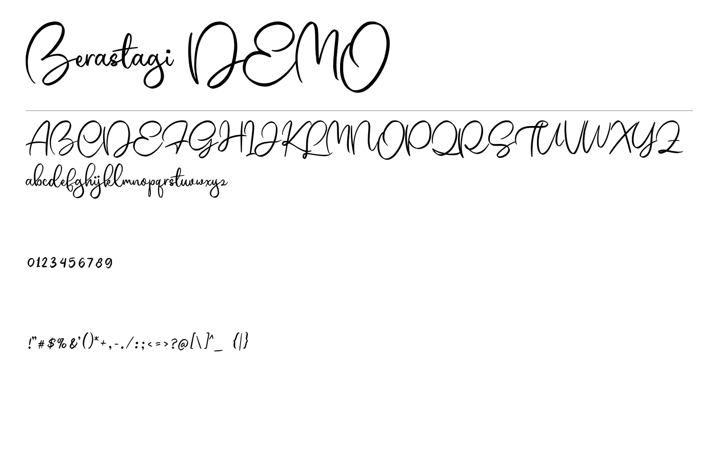 Berastagi DEMO Font preview