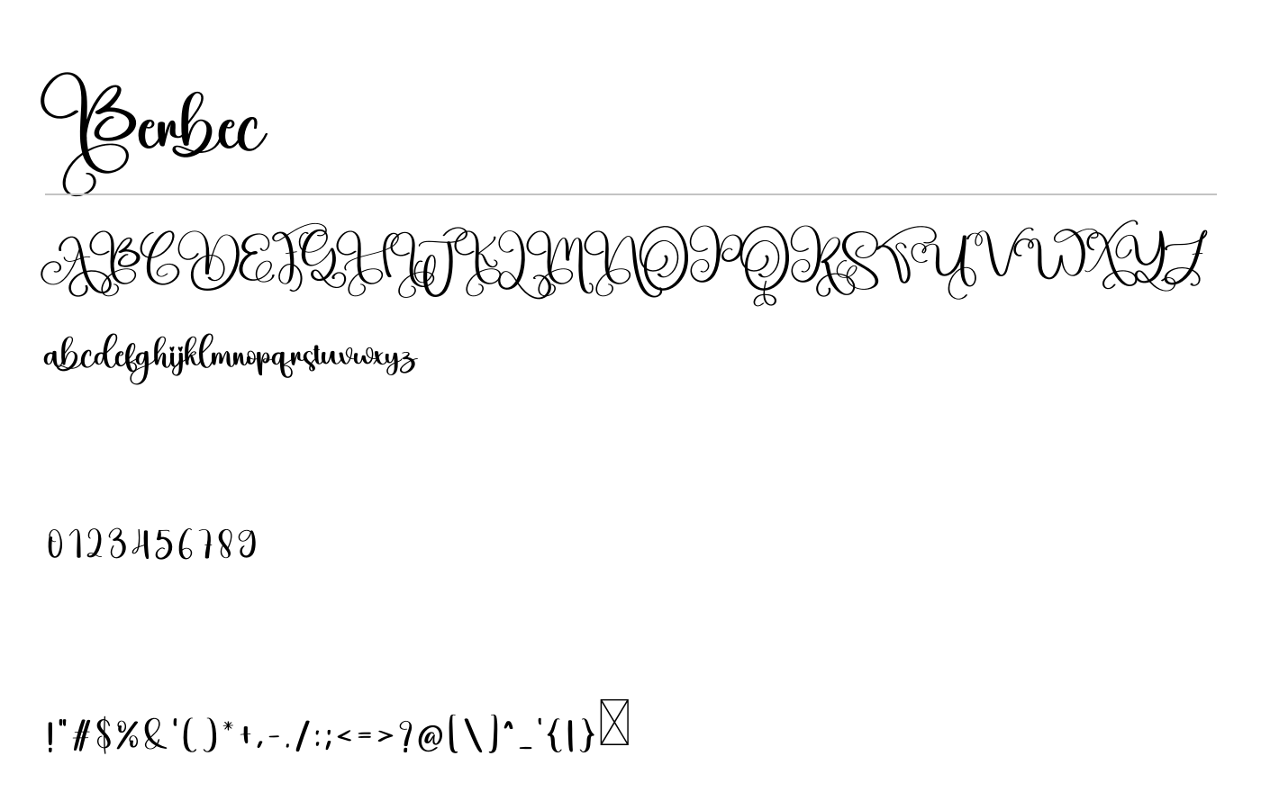 Berbec Font preview