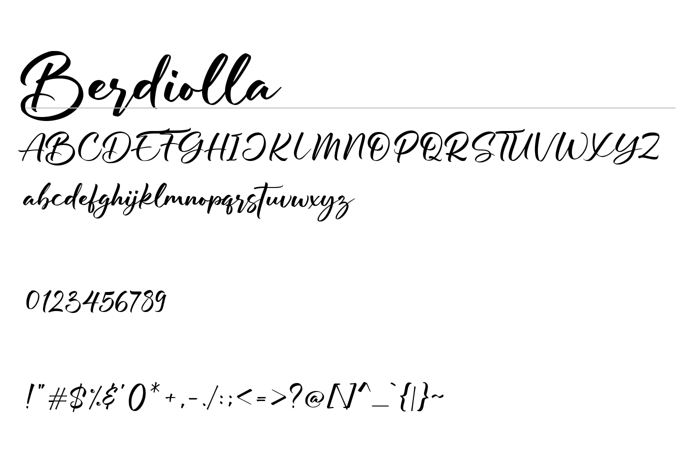 Berdiolla Font preview