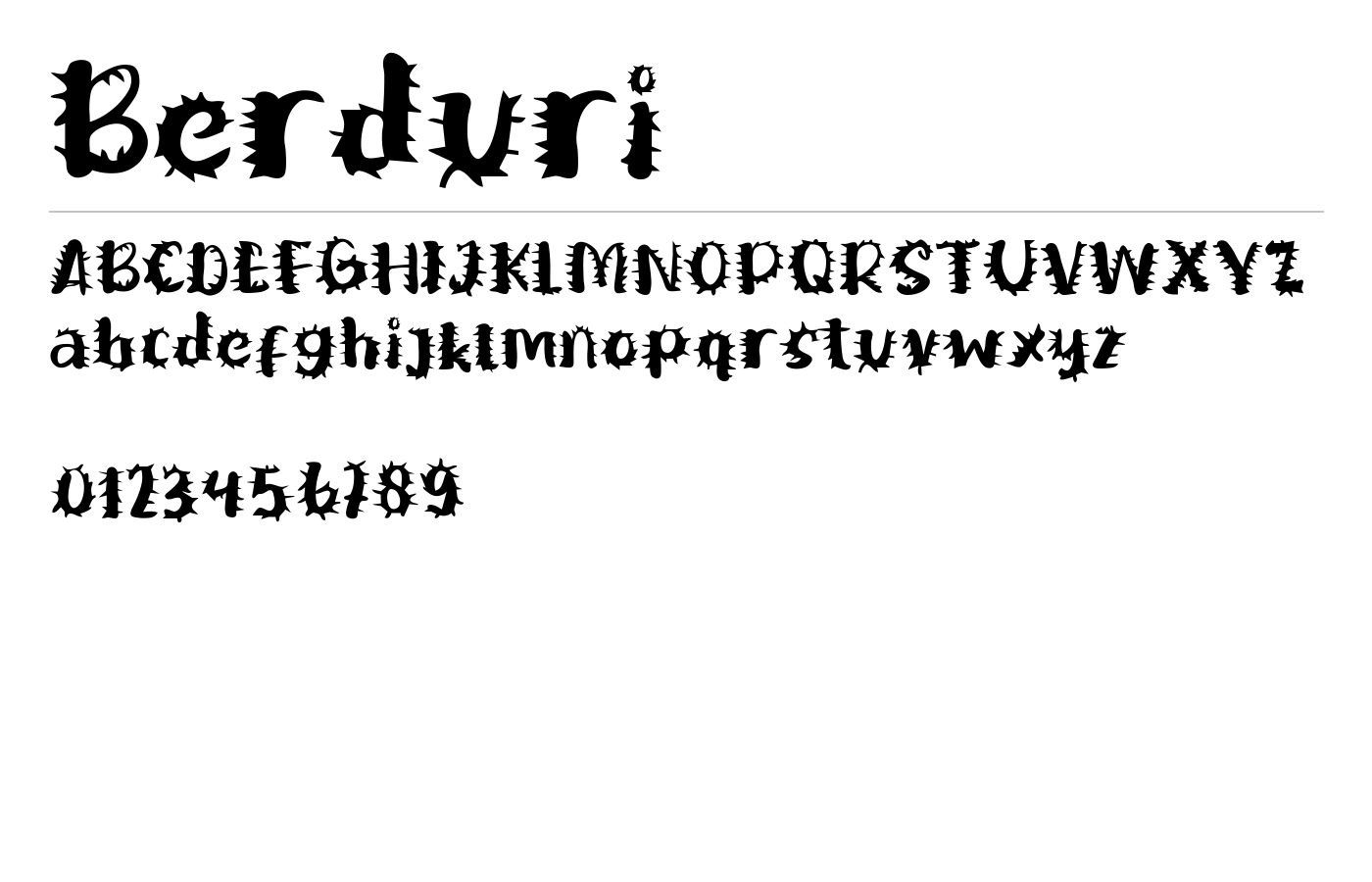 Berduri Font preview