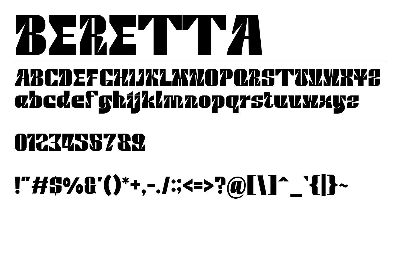 BERETTA Font preview