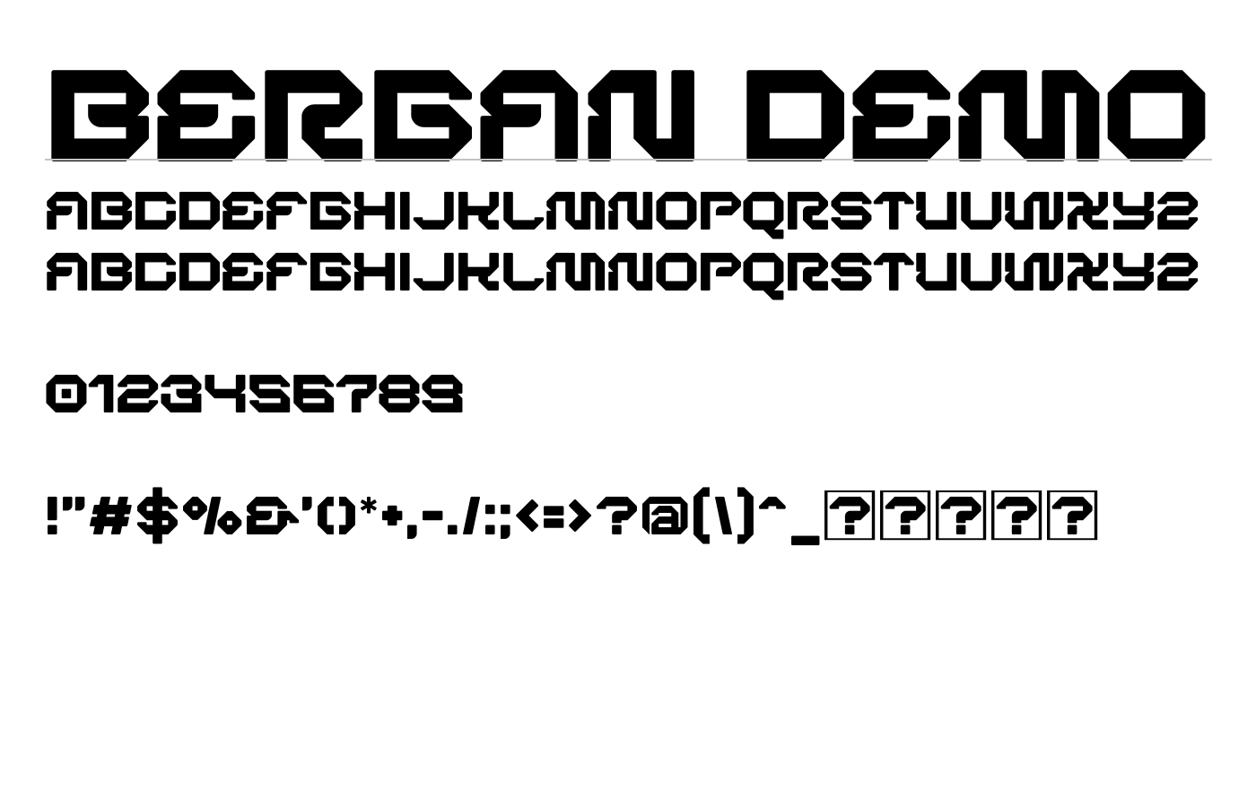 BERGAN Font preview