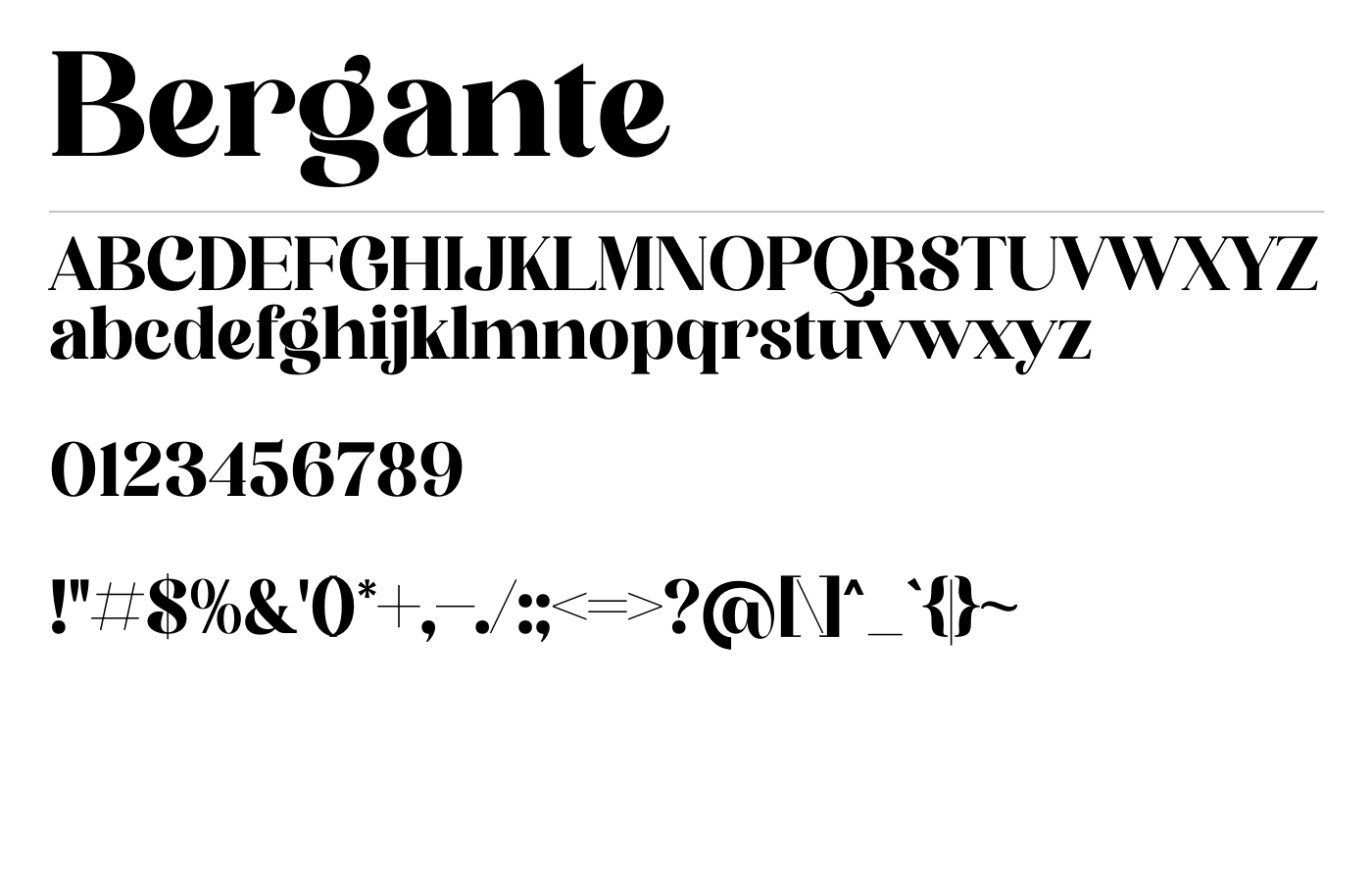 Bergante Font preview