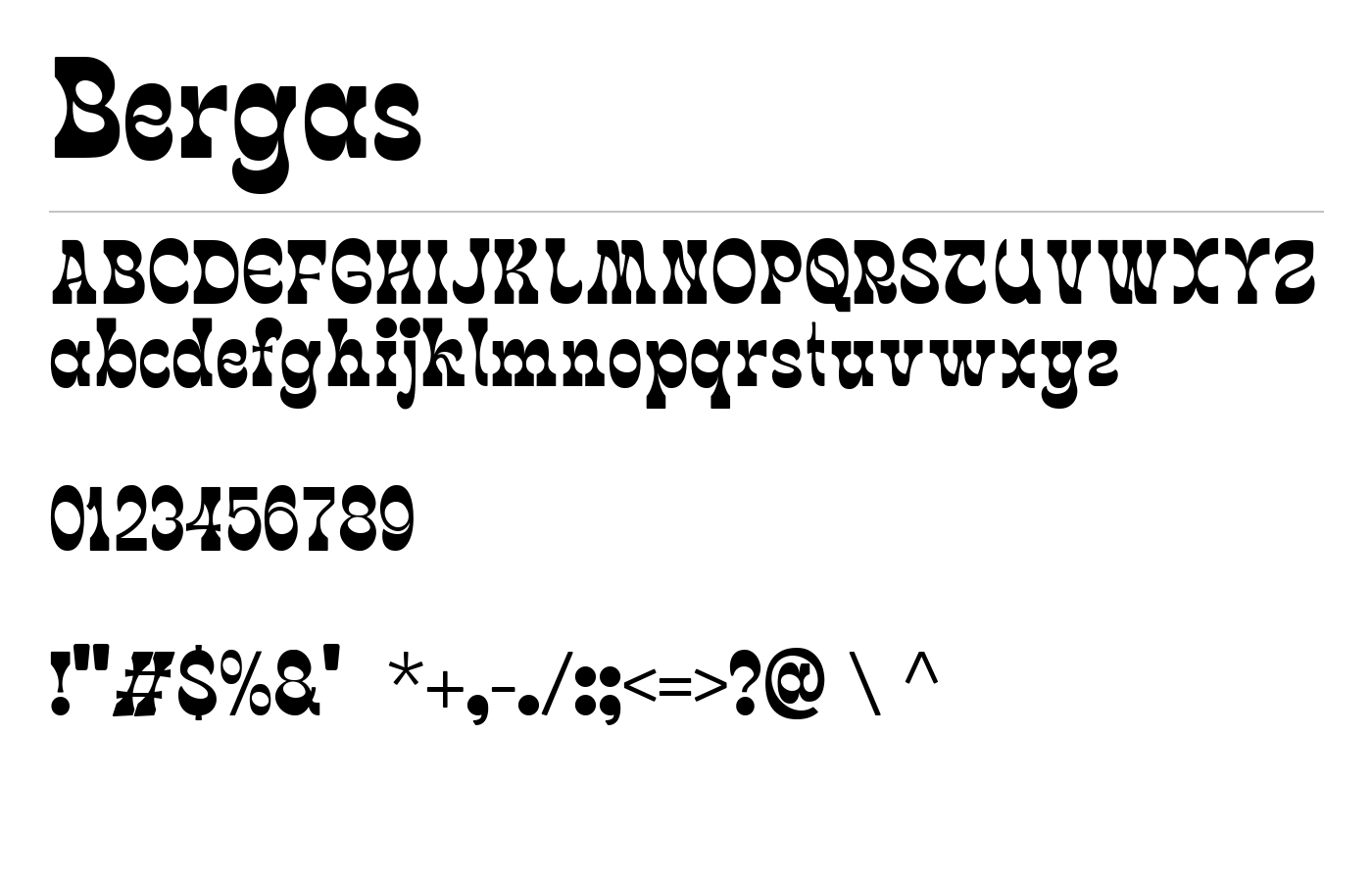 Bergas Font preview