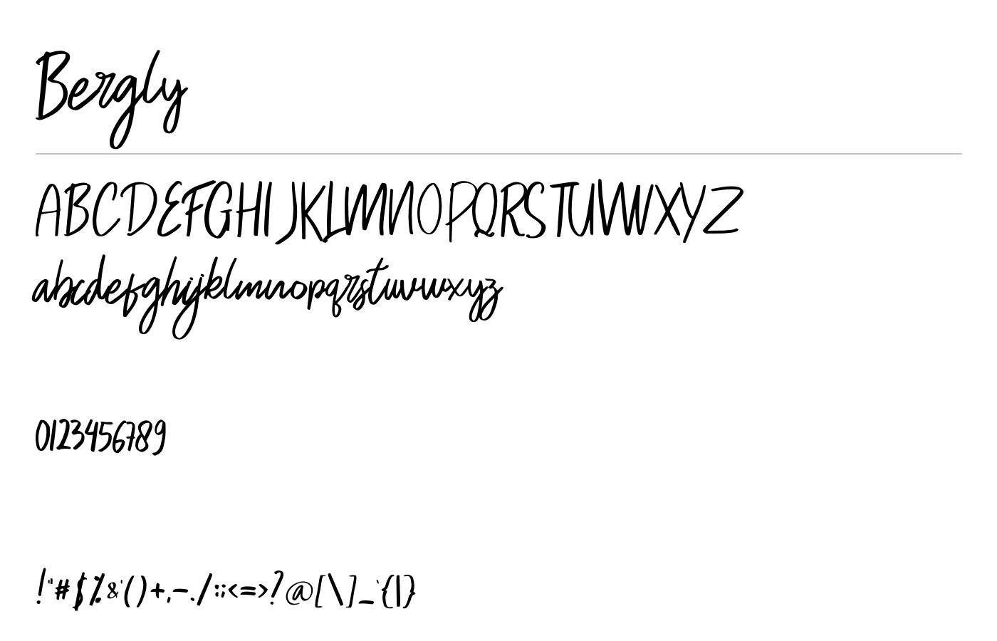 Bergly Font preview