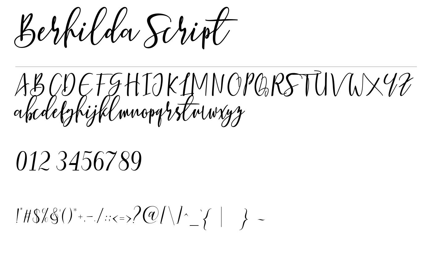 Berhilda Script Font preview