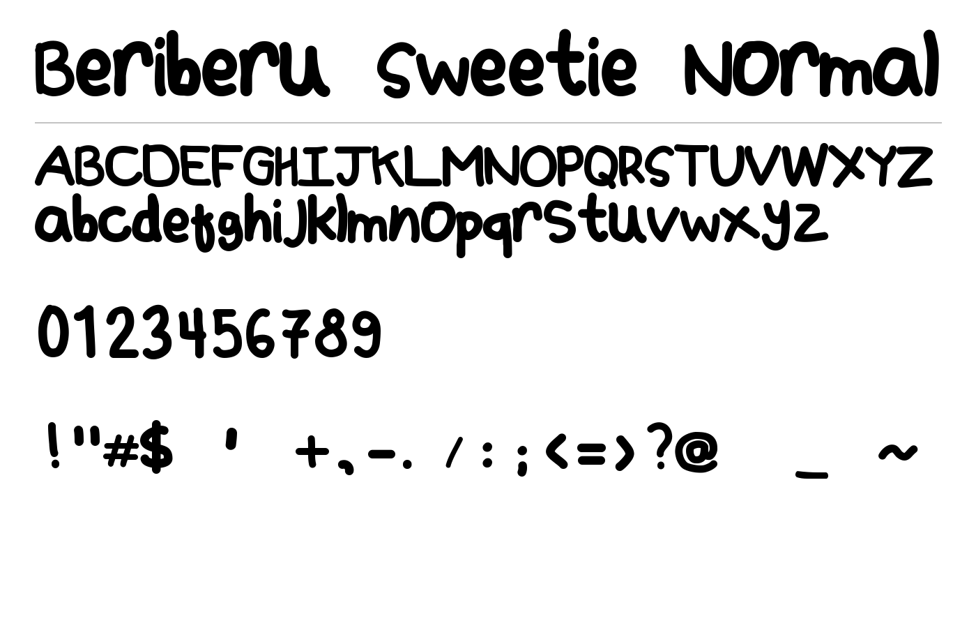 Beriberu Sweetie Font preview