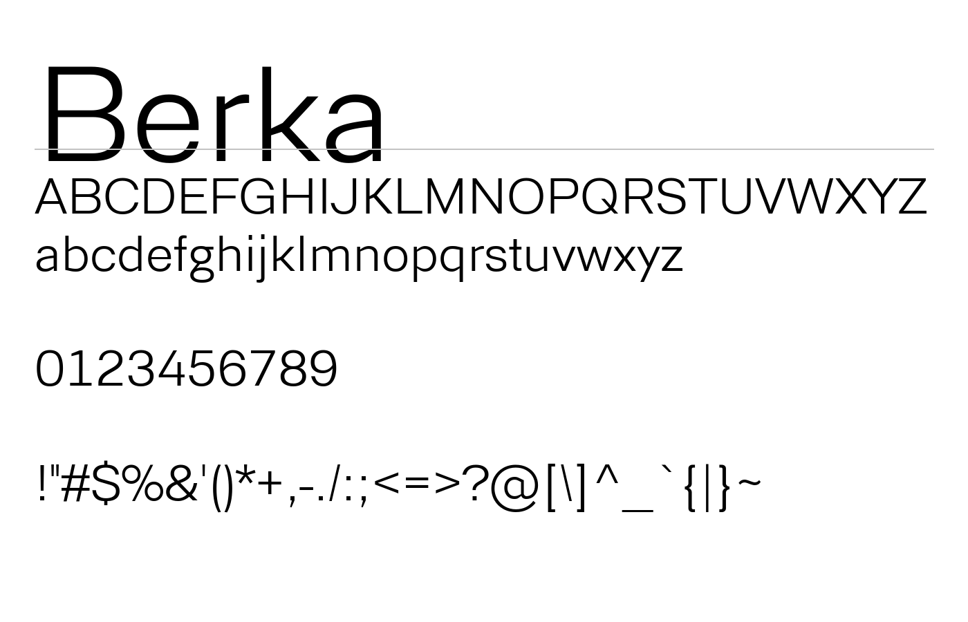 Berka Font preview