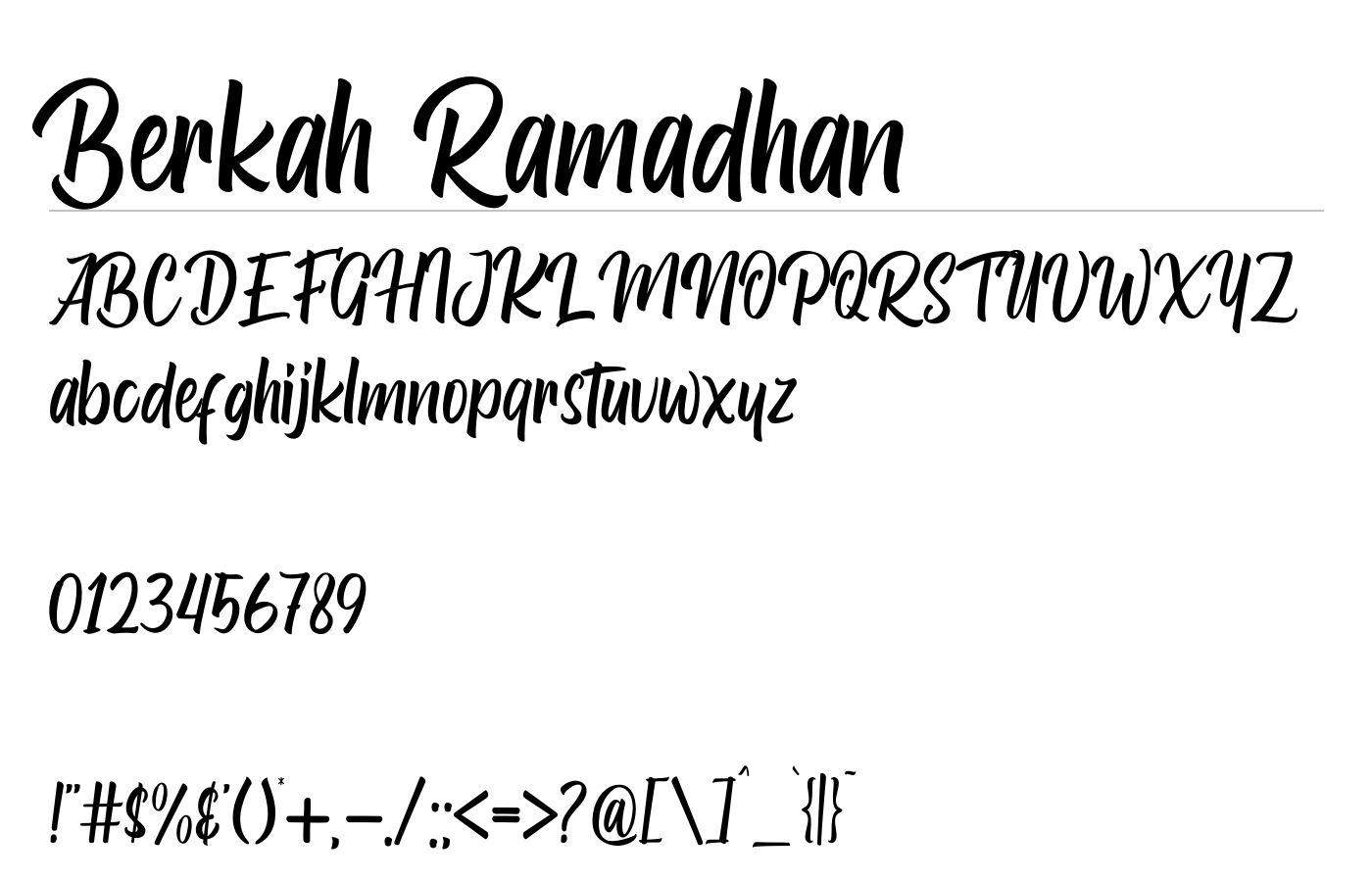 Berkah Ramadhan Font preview