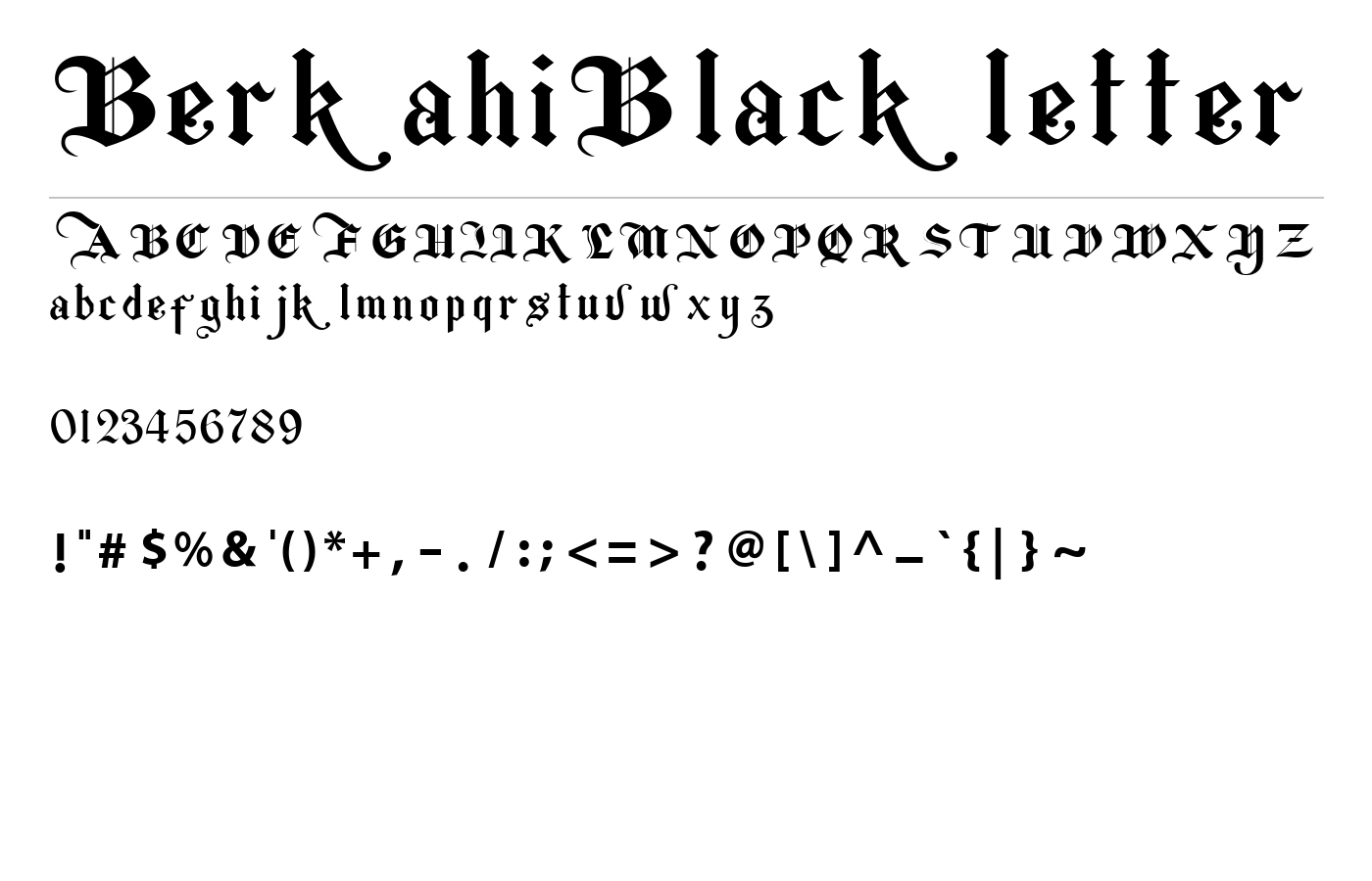 Berkahi Blackletter Font preview