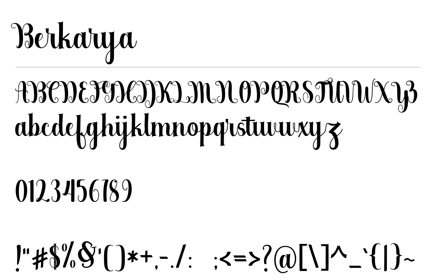 Berkarya Font preview