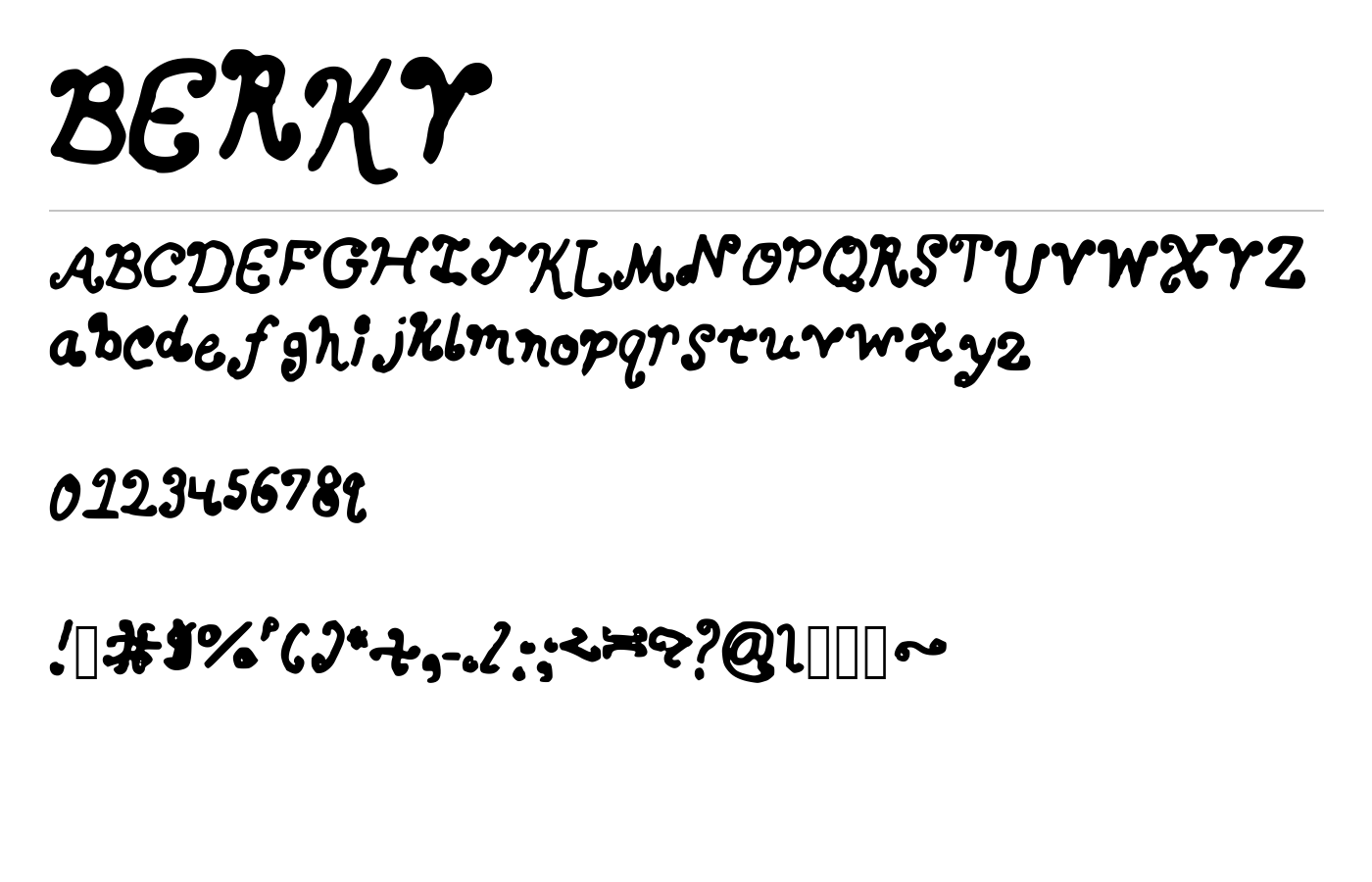 BERKY Font preview