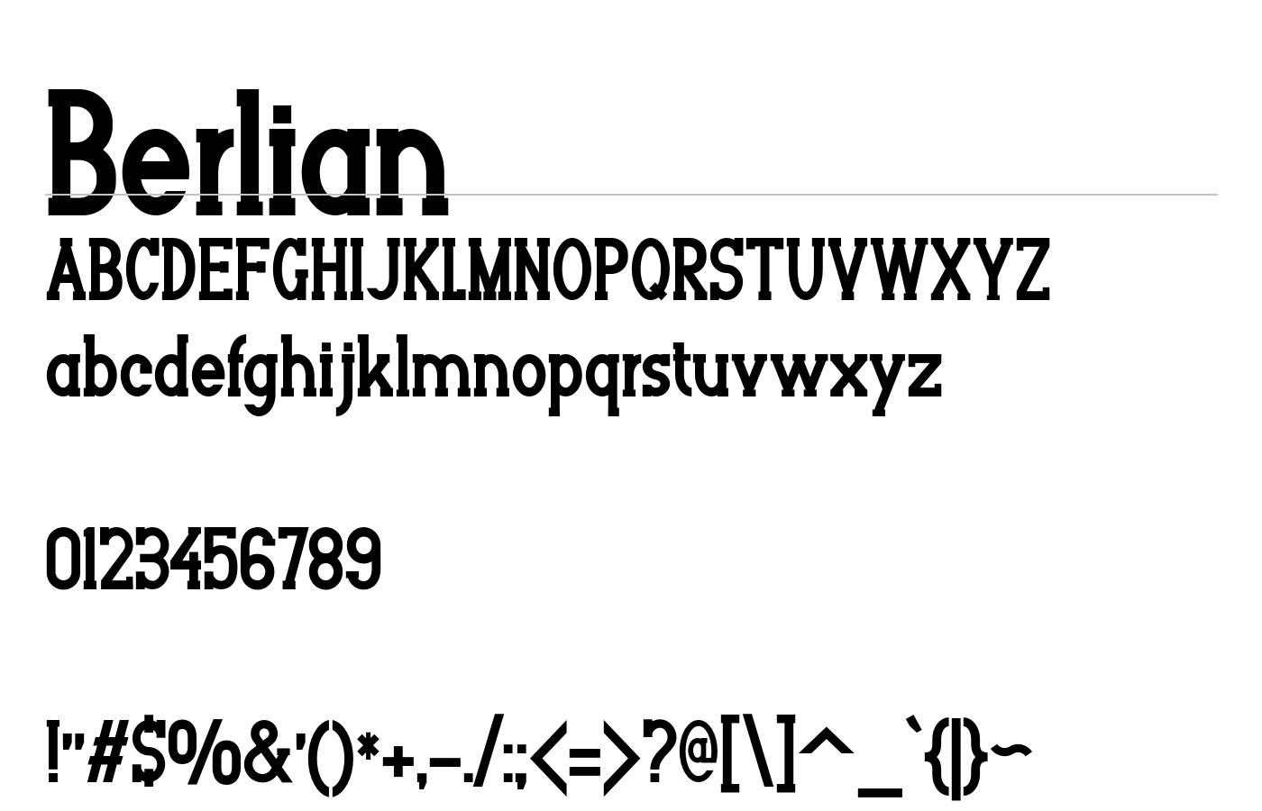 Berlian Font preview