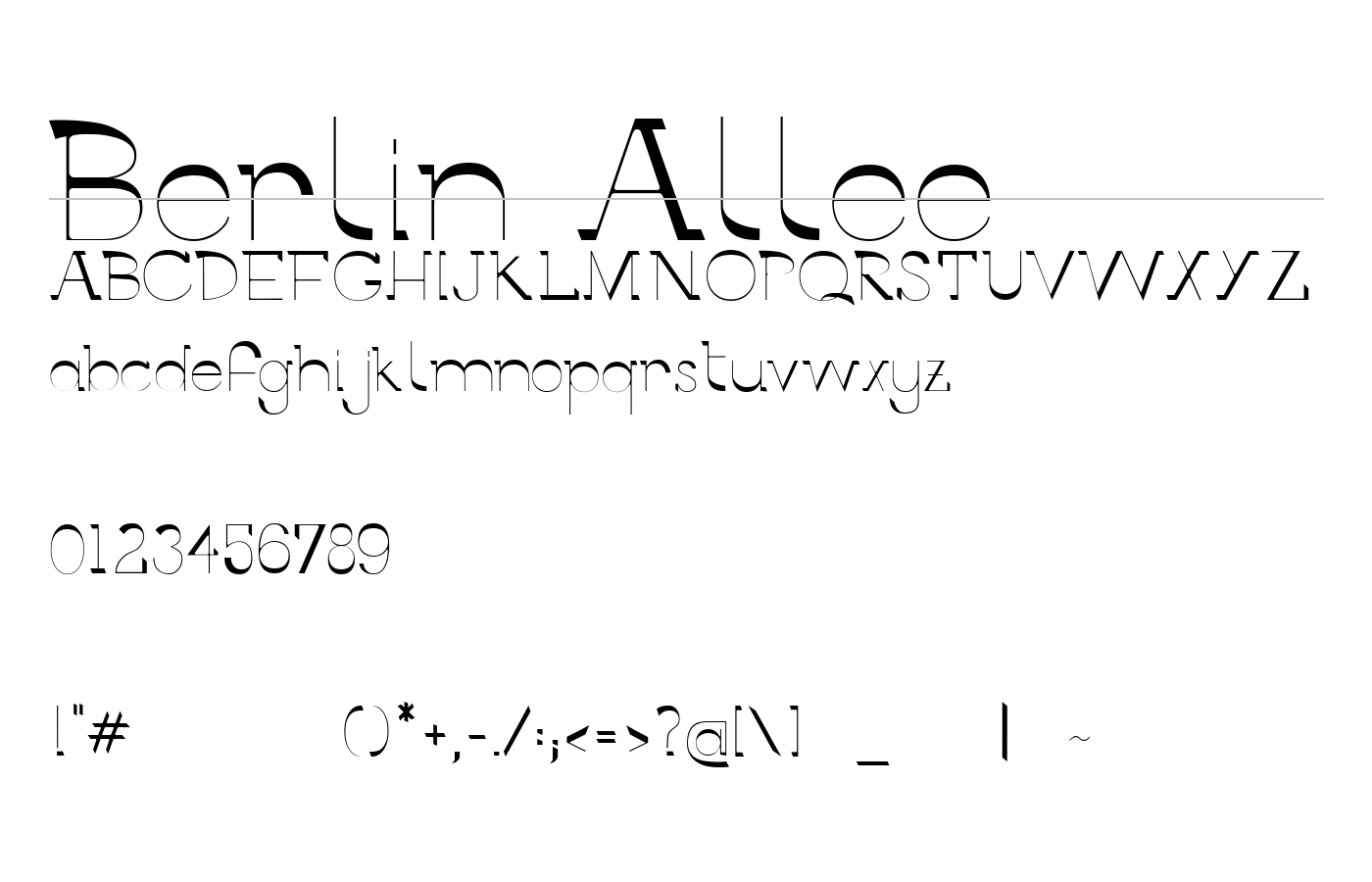 Berlin Allee Font preview