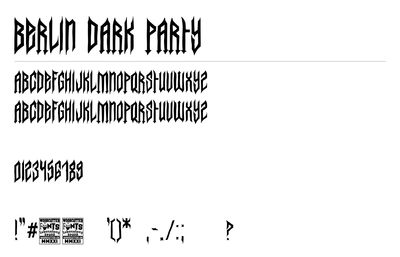Berlin Dark Party Font preview