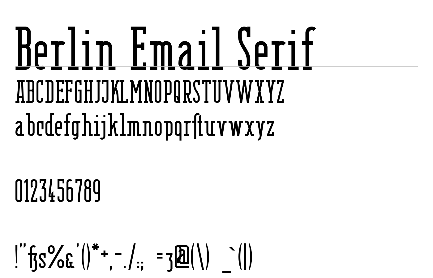Berlin Email Serif Font preview