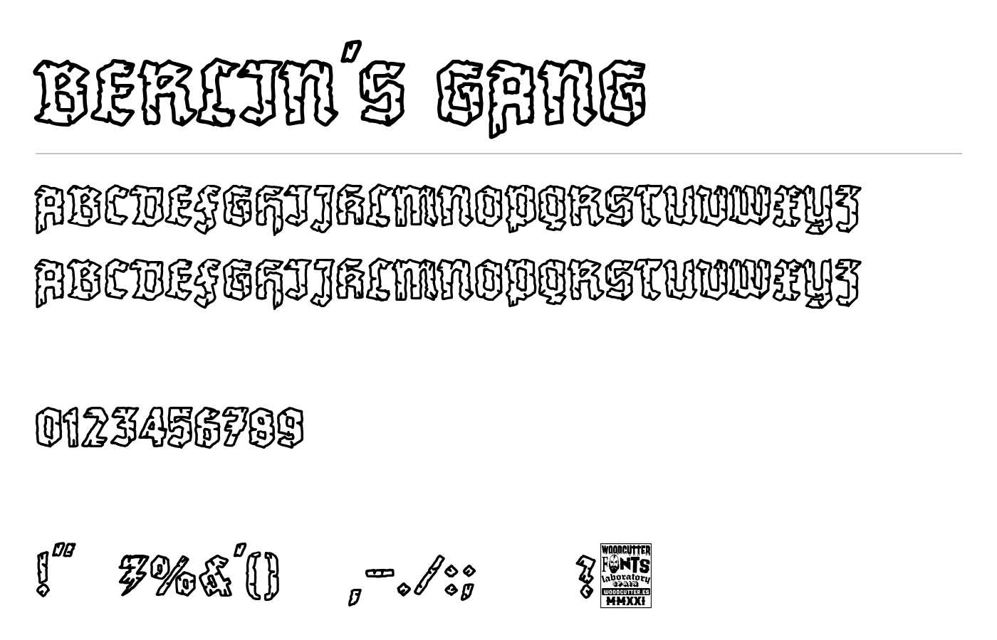 Berlin's Gang Font preview