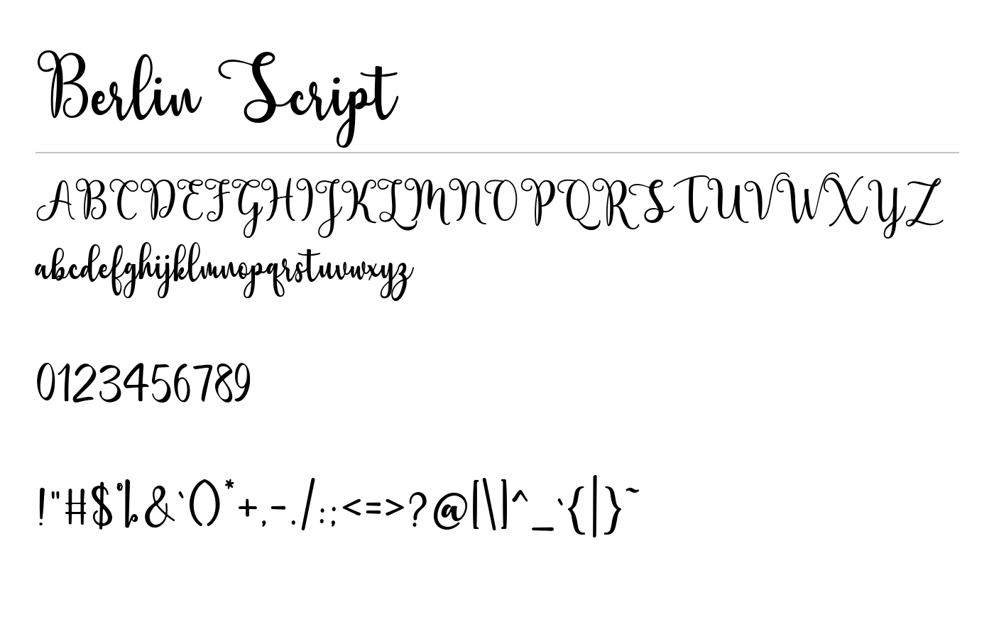 Berlin Script Font preview