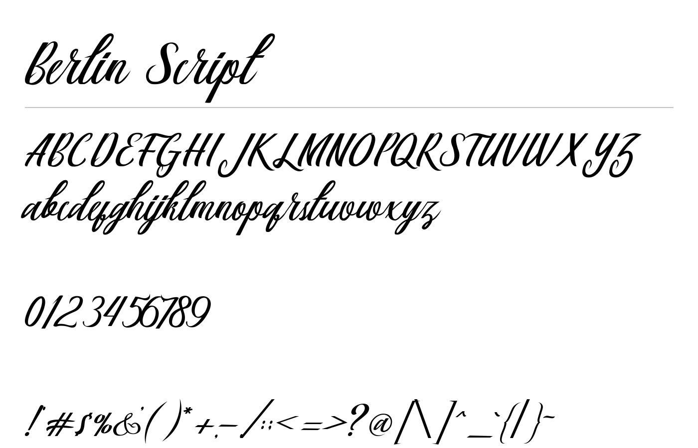 Berlin Script Font preview