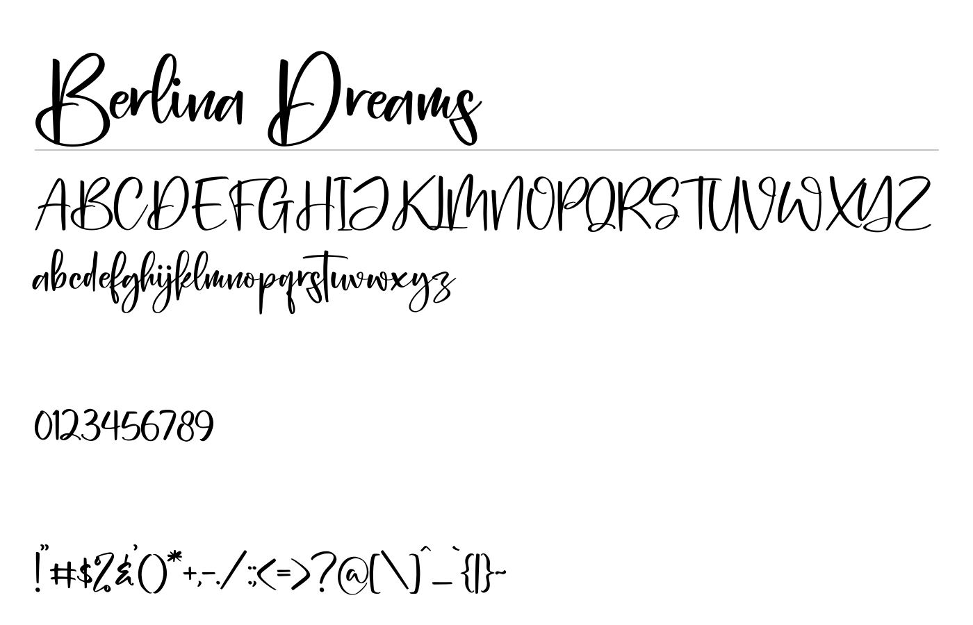 Berlina Dreams Font preview