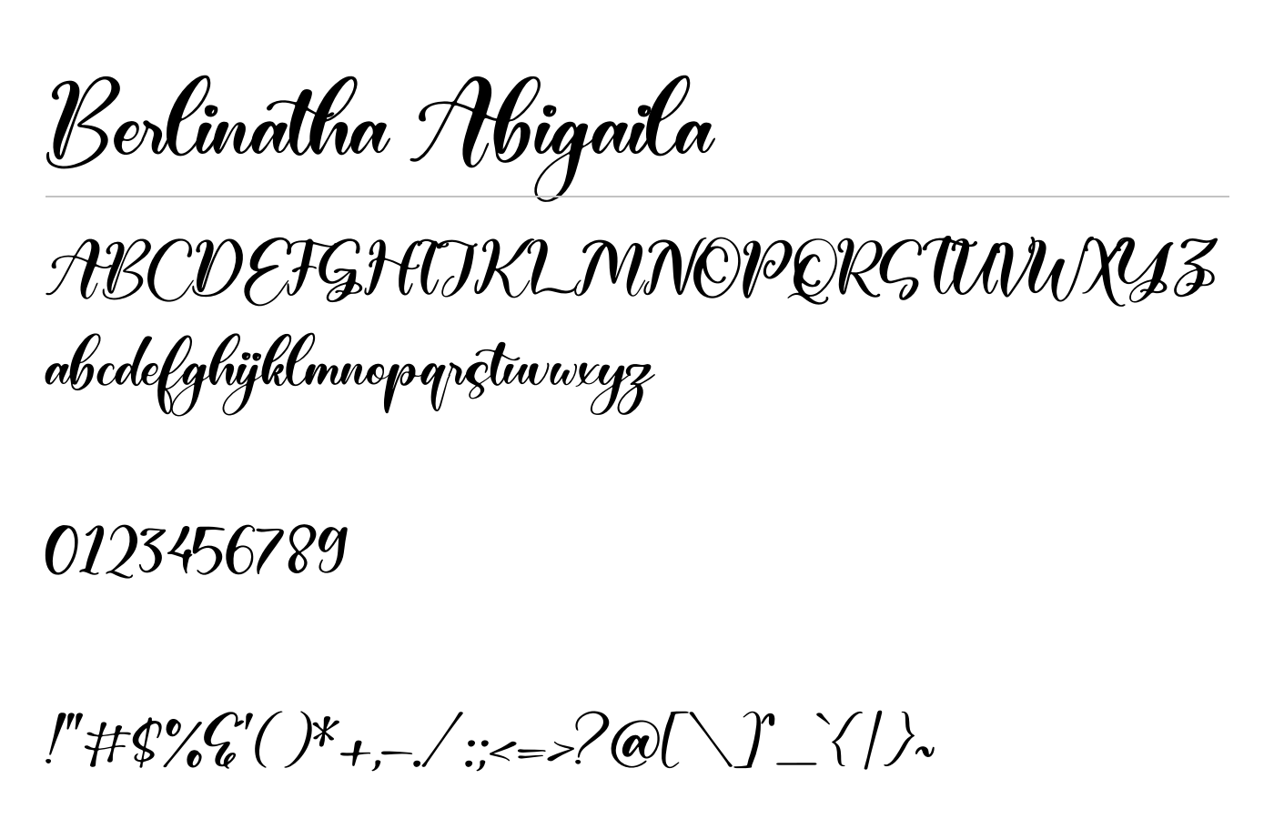 Berlinatha Abigaila Font preview