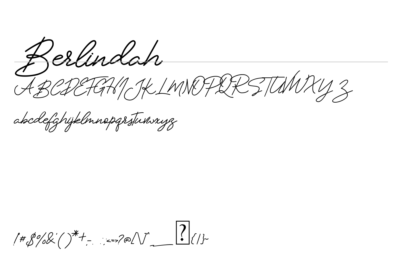Berlindah Font preview