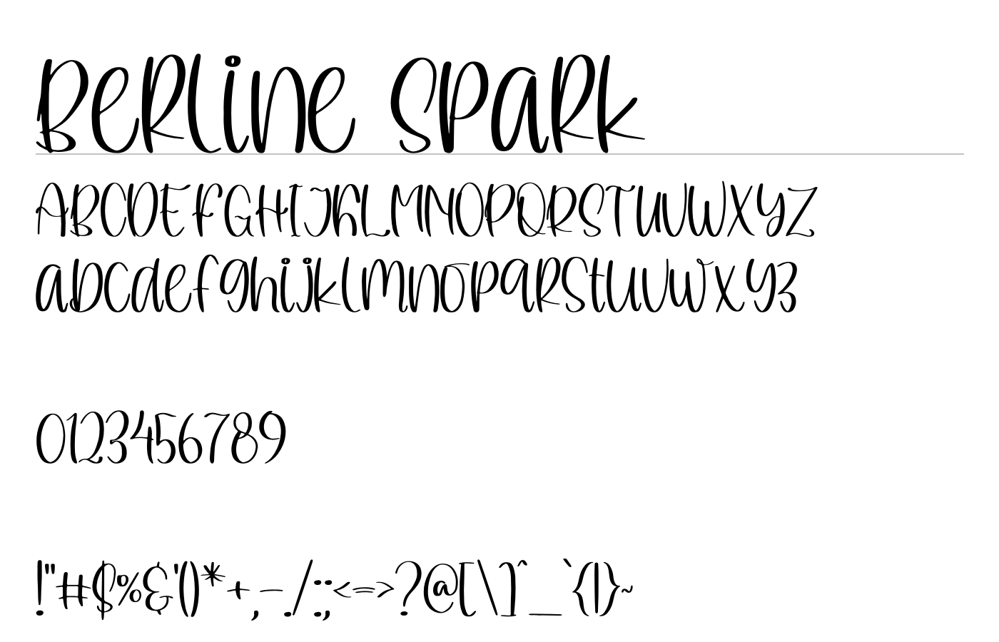 Berline Spark Font preview