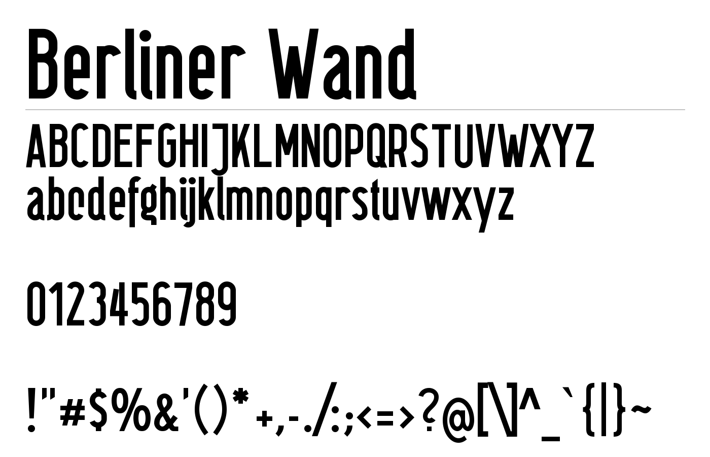 Berliner Wand Font preview
