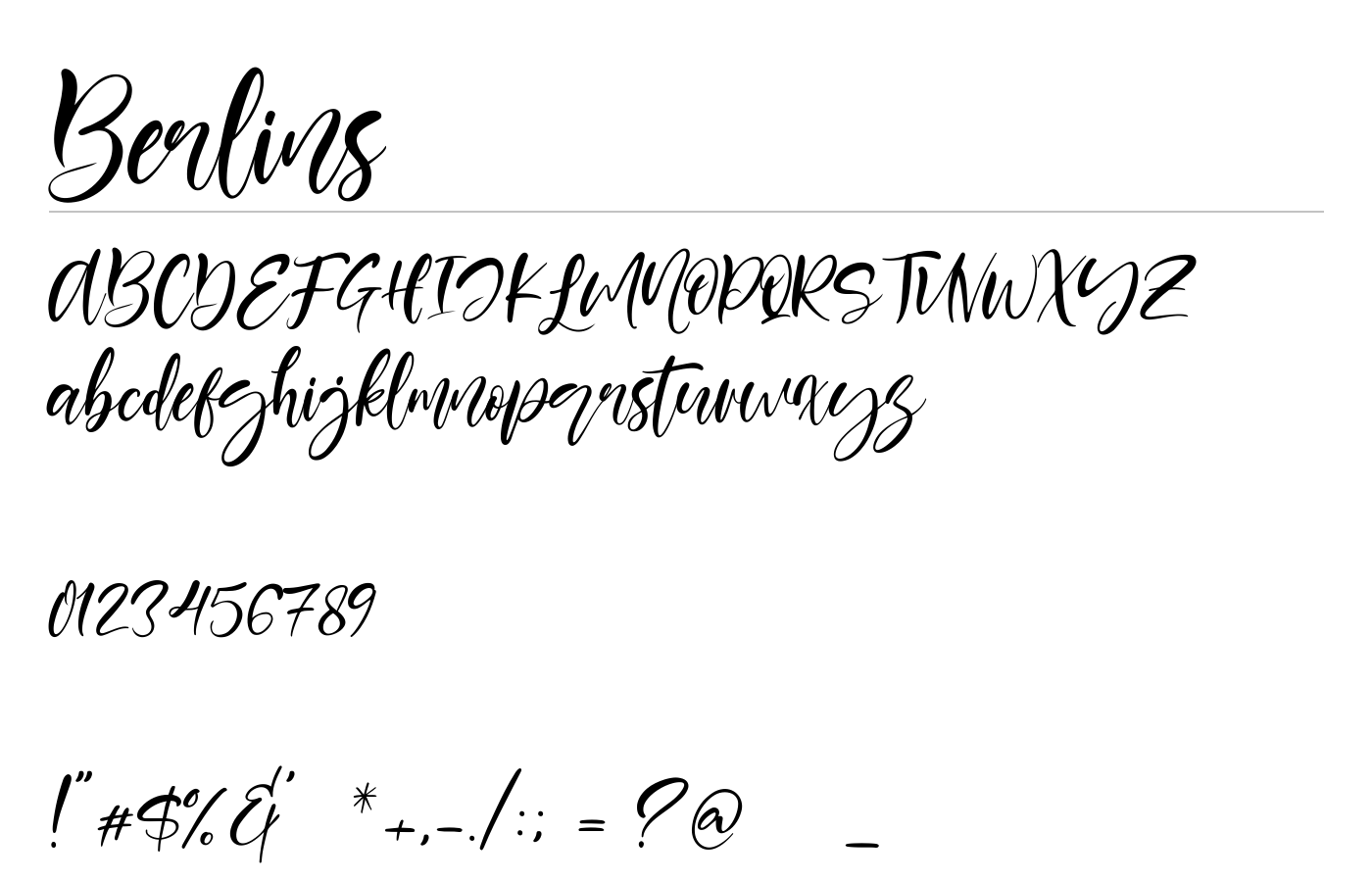 Berlins Font preview