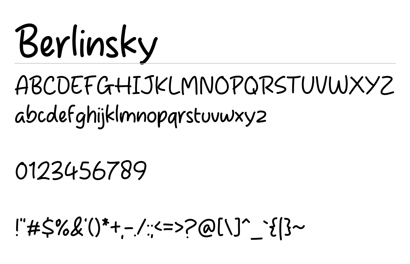 Berlinsky Font preview