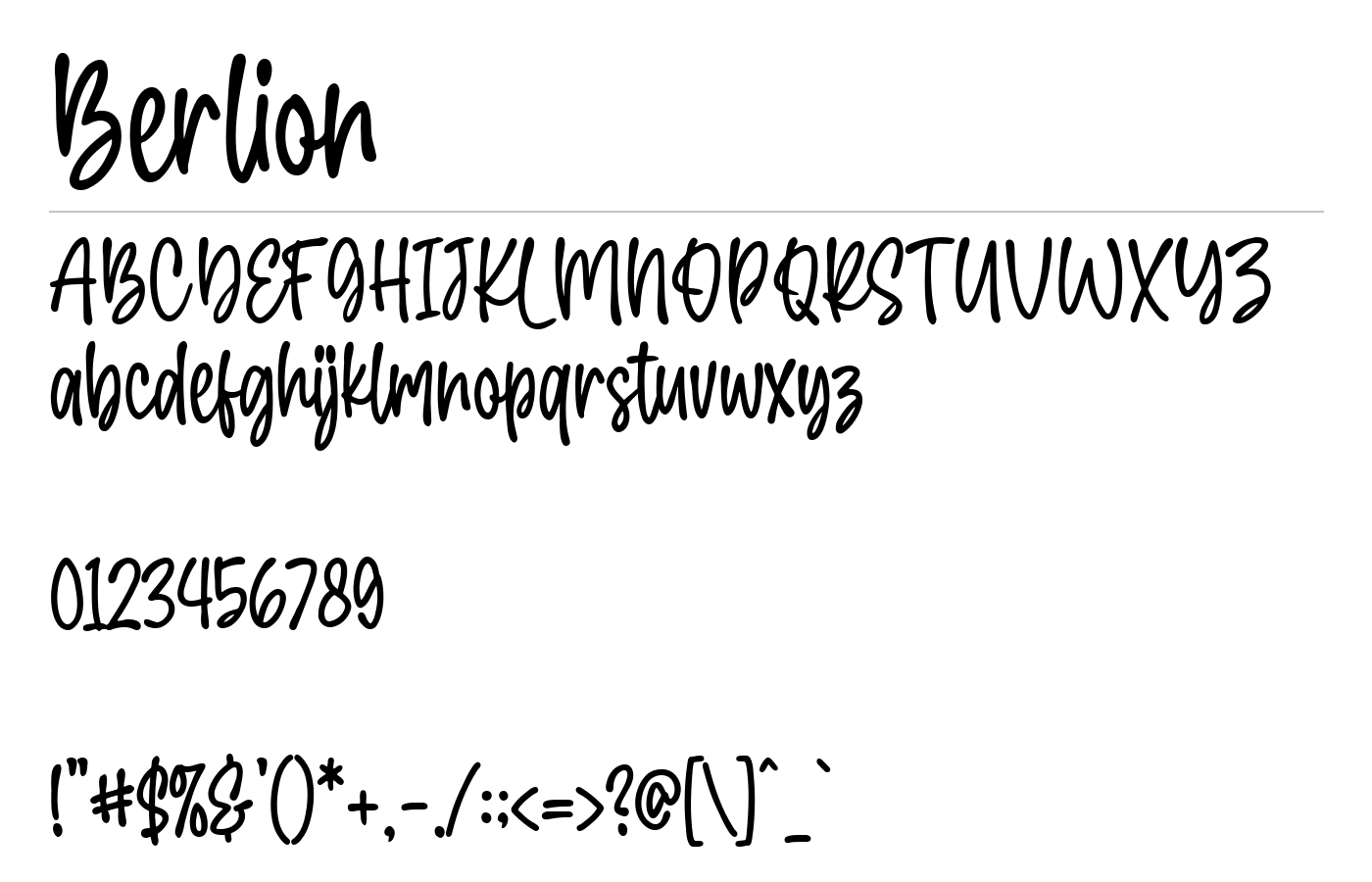 Berlion Font preview