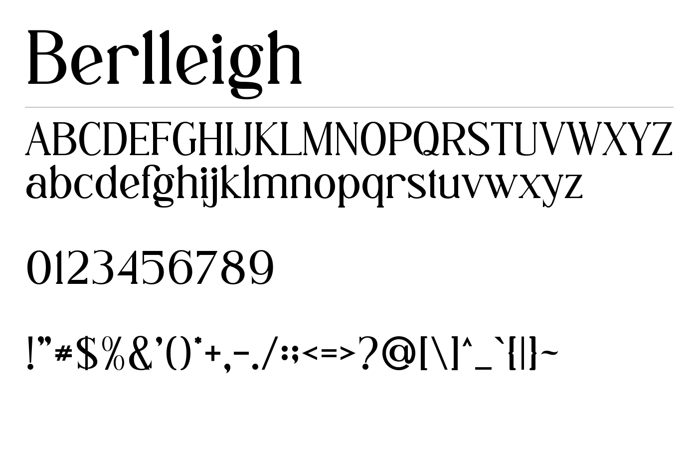 Berlleigh Font preview