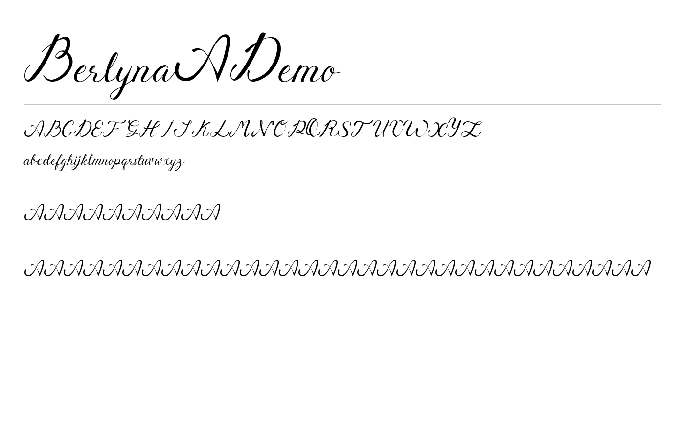 Berlyna Script Font Demo preview